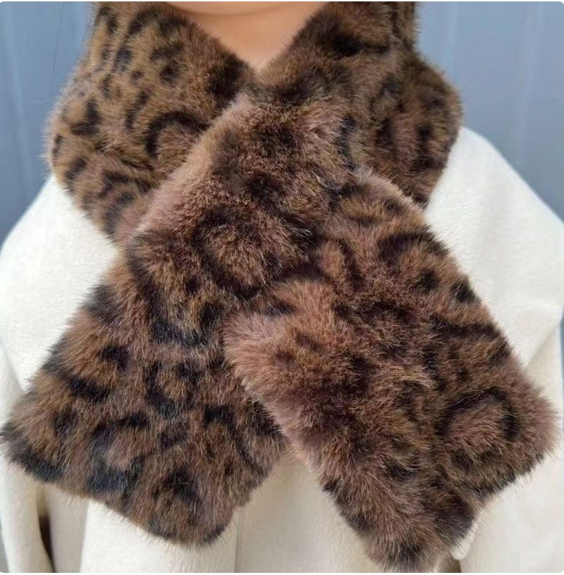 Faux Fur Winter Hat and Scarf Set Plush Hat with Ear Protection Christmas Gift